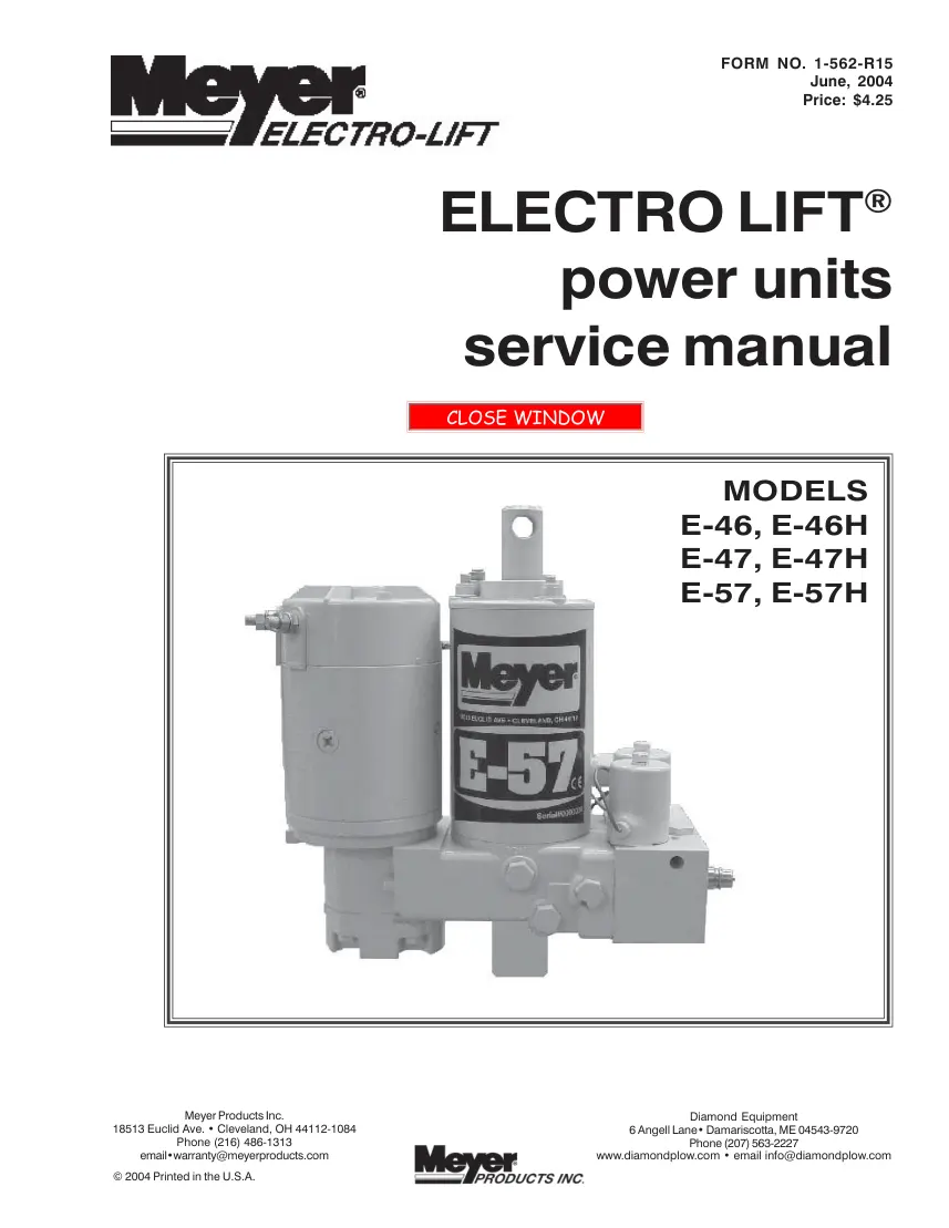 Agricultural Diamond Meyer Western UniMount Snow Plow Snowplow Machine Operator's Manual preview page 1