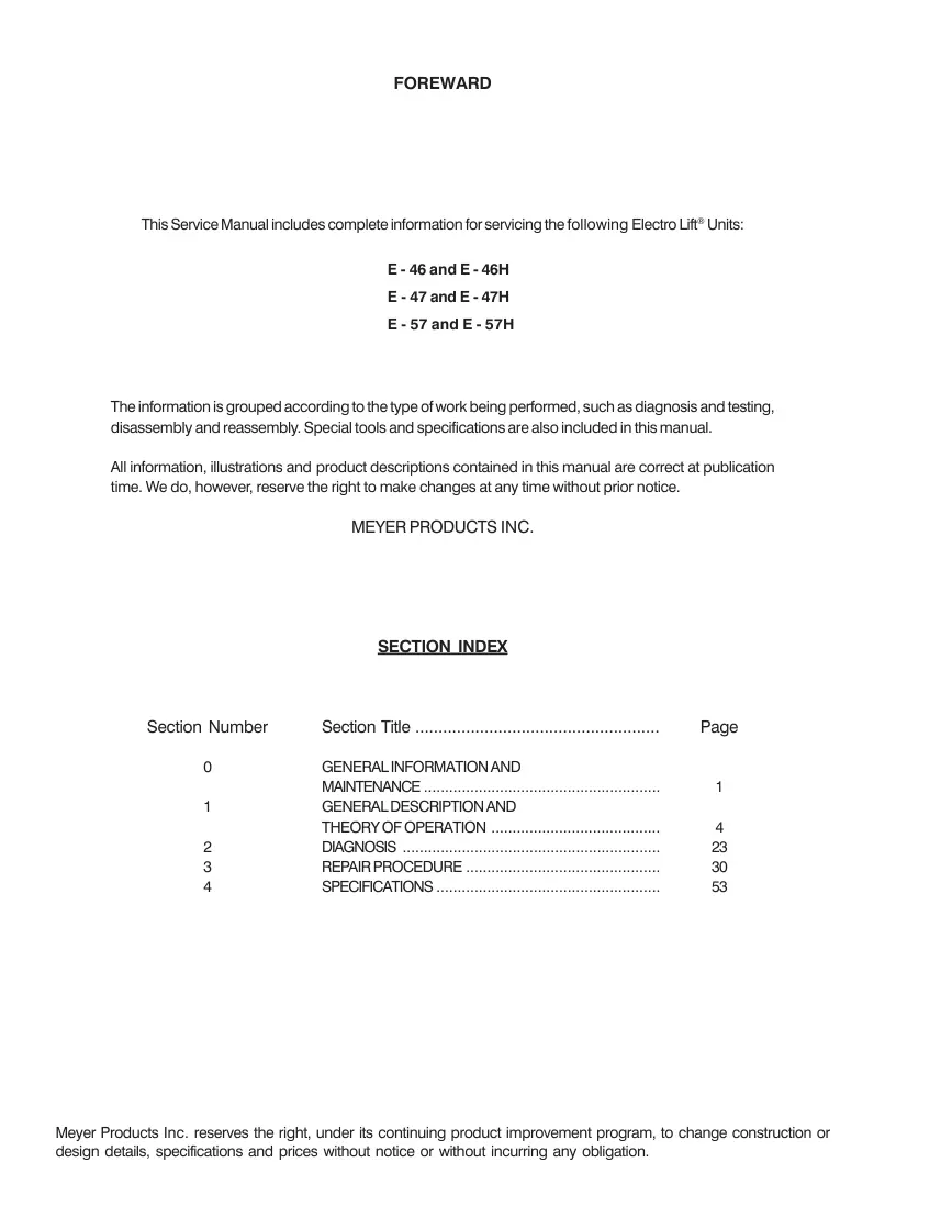 Agricultural Diamond Meyer Western UniMount Snow Plow Snowplow Machine Operator's Manual preview page 2