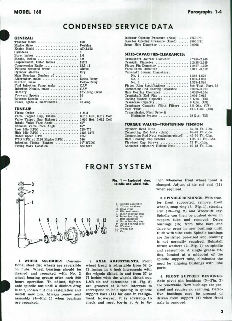 Allis Chalmers 160 Tractor Service & Repair Manual preview page 2