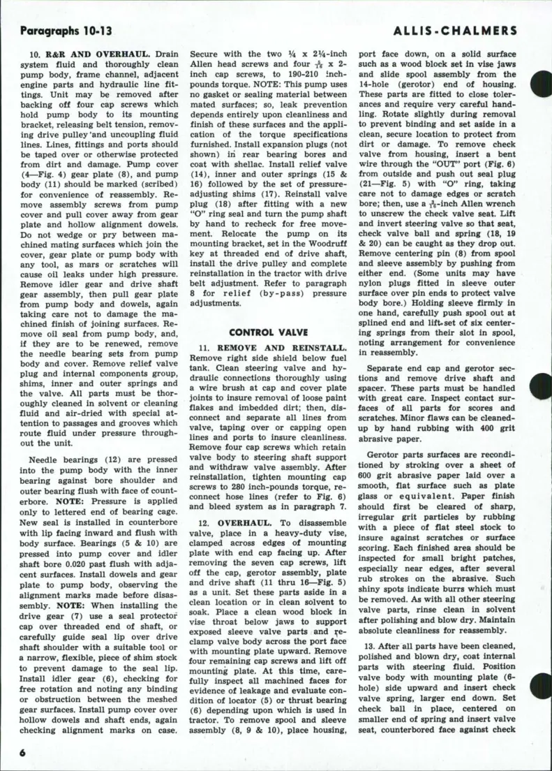 Allis Chalmers 160 Tractor Service & Repair Manual preview page 5