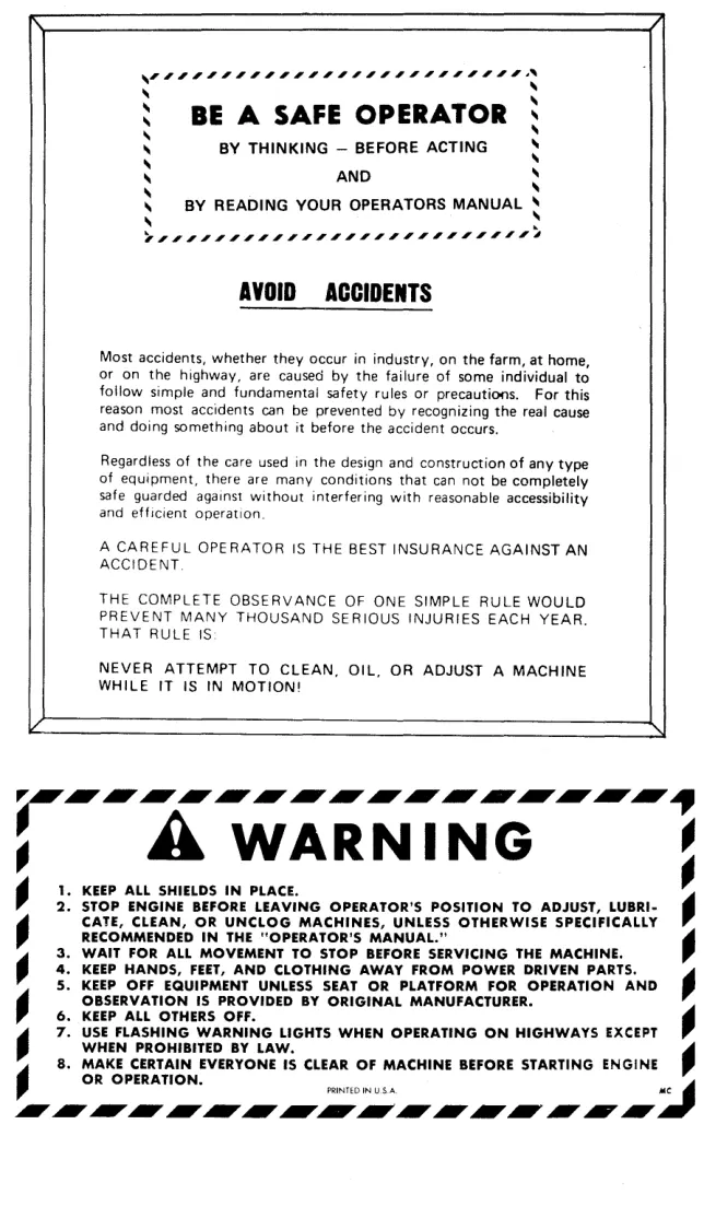 Allis Chalmers 170 Tractor Operator's Manual preview page 3