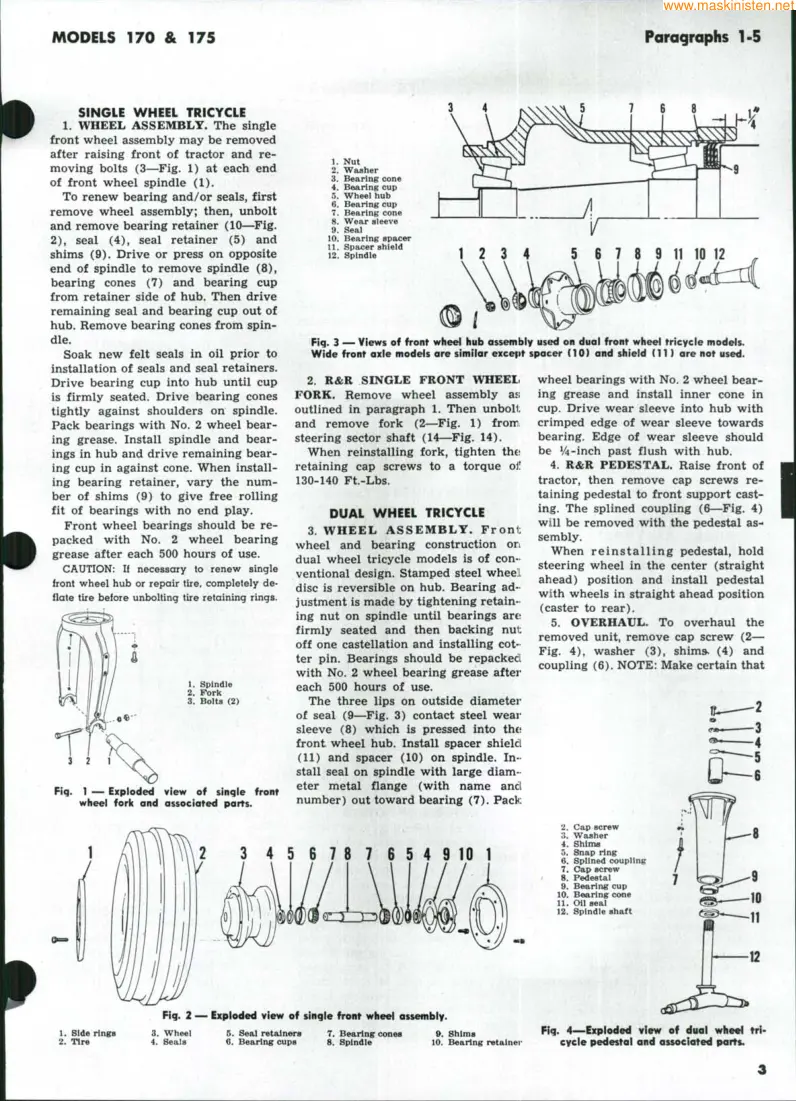 Allis Chalmers 170 Tractor Service & Repair Manual preview page 2