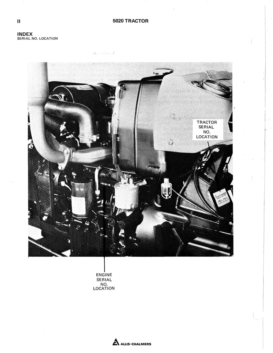 Allis Chalmers 5020 Tractor Parts Manual preview page 4