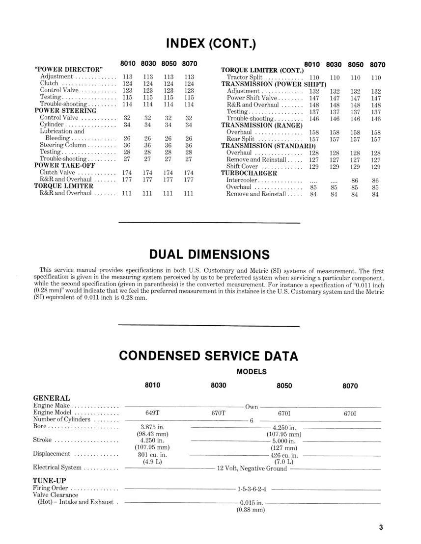 Allis Chalmers 8050 Tractor Service & Repair Manual preview page 2