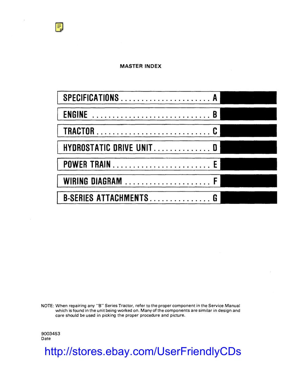 Allis Chalmers B110 B-110 AC Tractor & Attachments Service & Repair Manual preview page 2