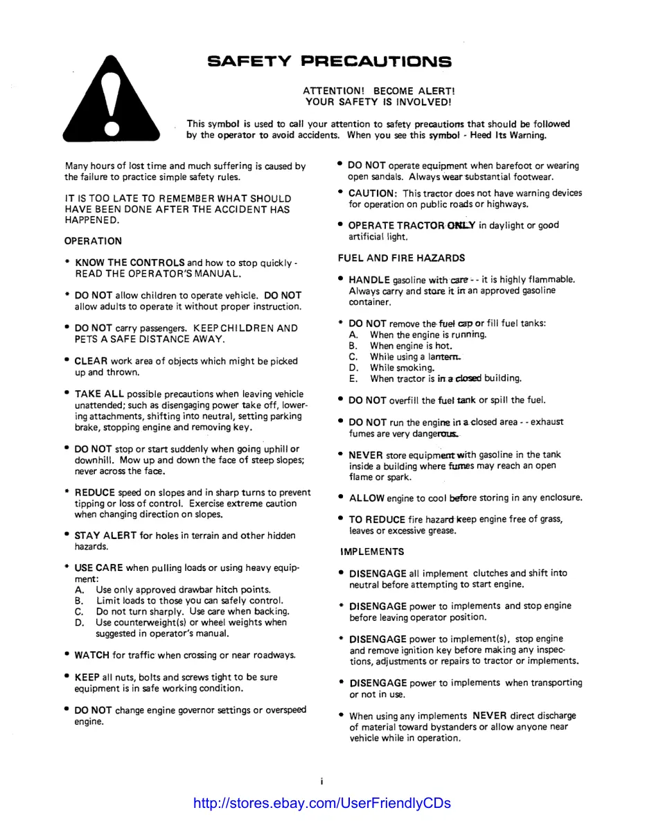 Allis Chalmers B110 B-110 AC Tractor & Attachments Service & Repair Manual preview page 3