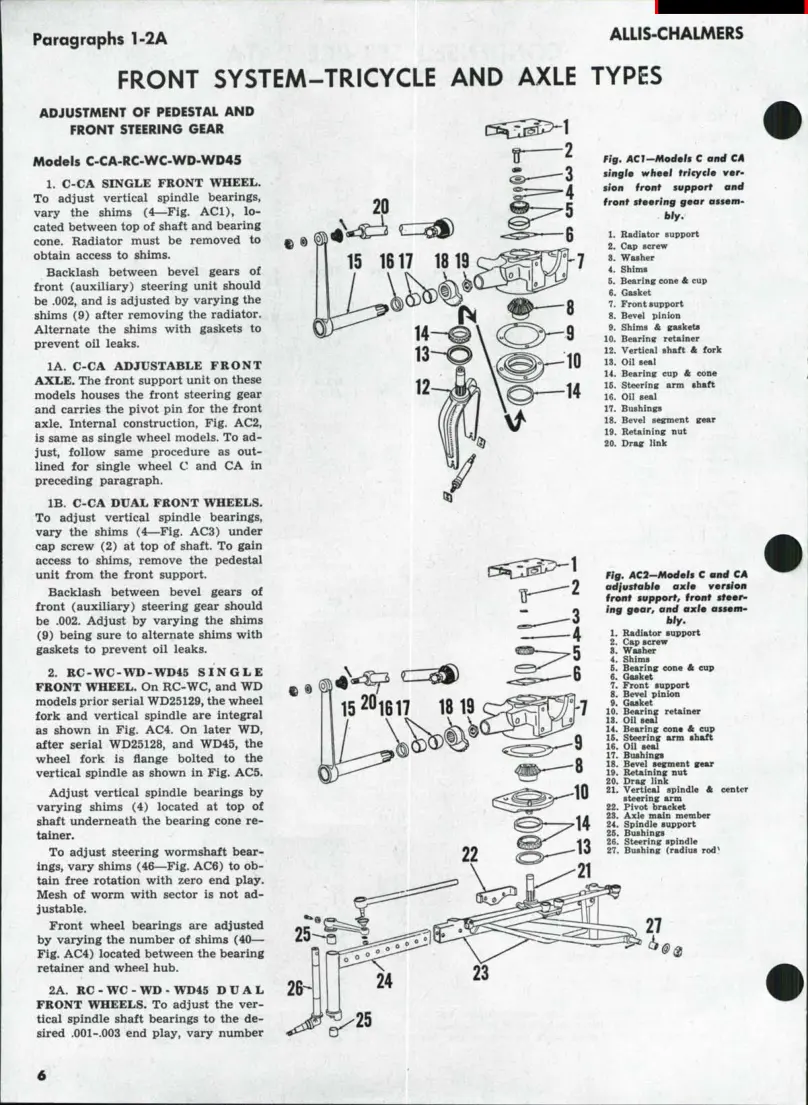Allis Chalmers CA Tractor Service & Repair Manual preview page 5