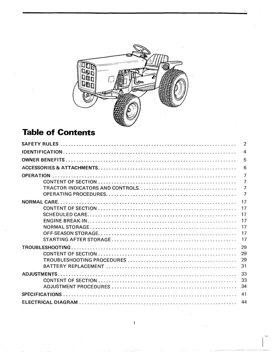 Allis Chalmers -Chalmers 720 & Simplicity 9020 Tractor Operator's Manual preview page 2