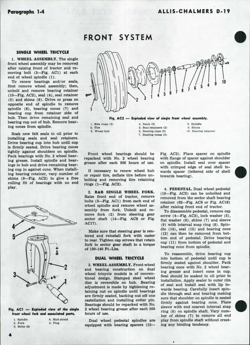 Allis Chalmers D19 & D-19 Diesel Tractor Service & Repair Manual preview page 3
