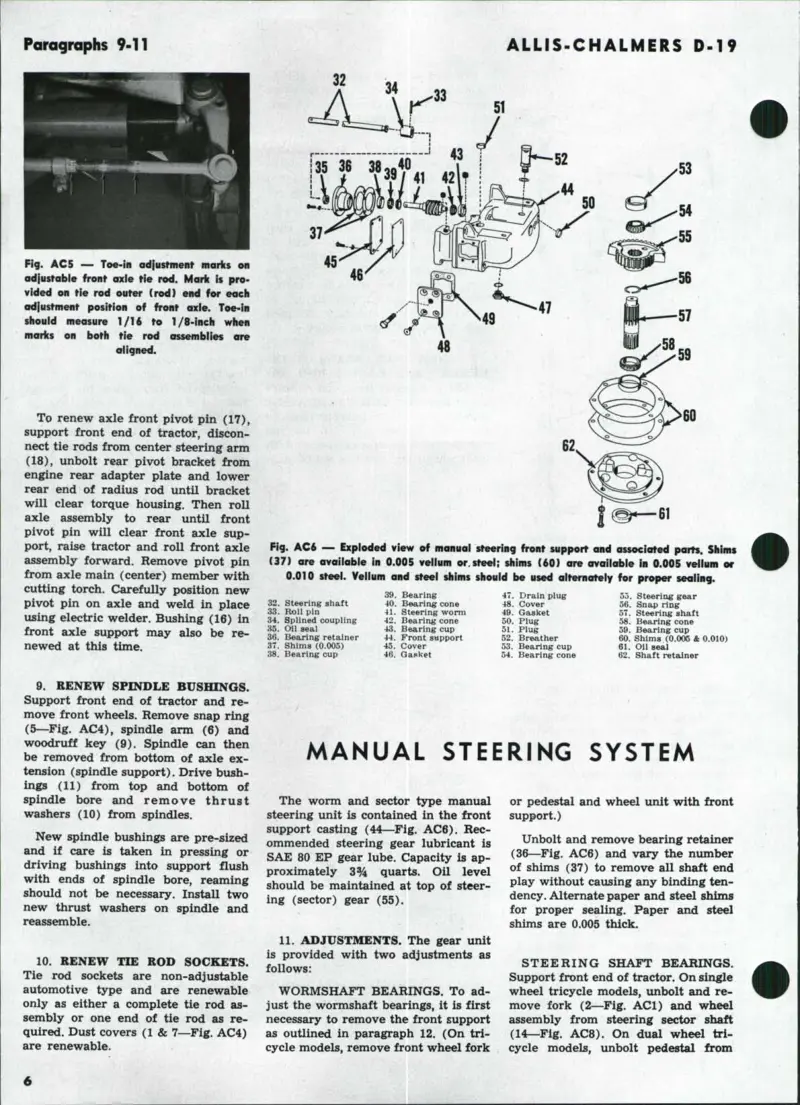 Allis Chalmers D19 & D-19 Diesel Tractor Service & Repair Manual preview page 5