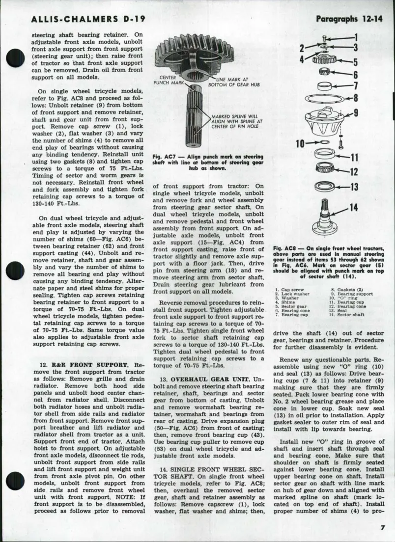 Allis Chalmers D19 & D-19 Diesel Tractor Service & Repair Manual preview page 6