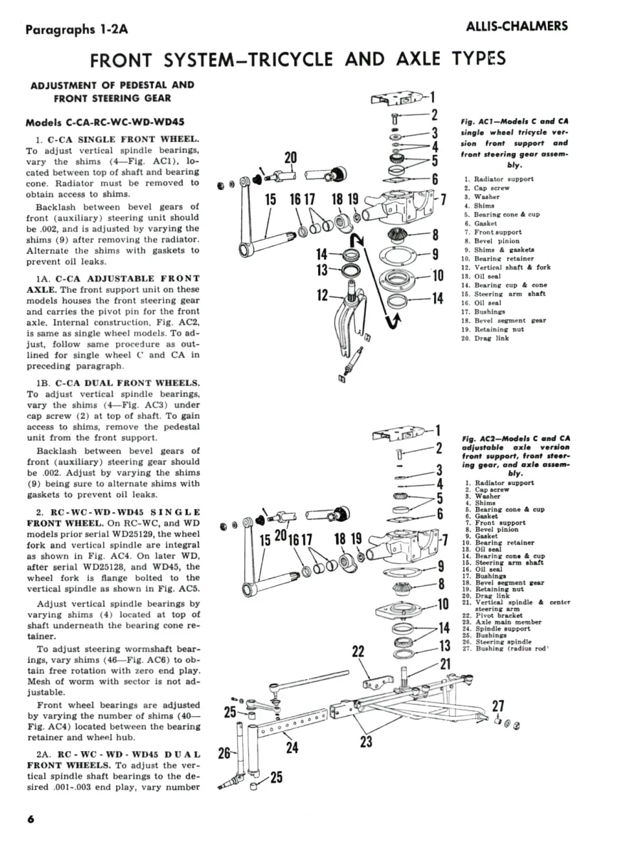 Allis Chalmers G Tractor Parts Manual preview page 6