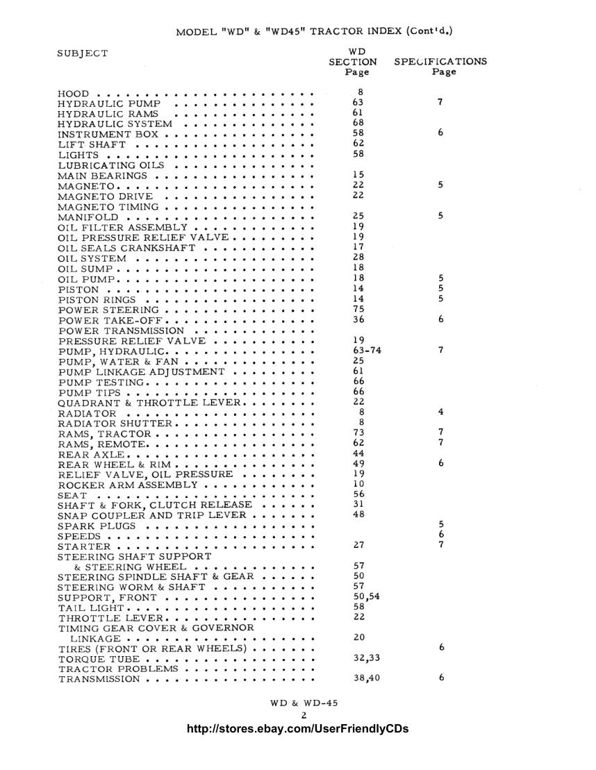 Allis Chalmers WD45 Diesel tractor Service & Repair Manual preview page 4