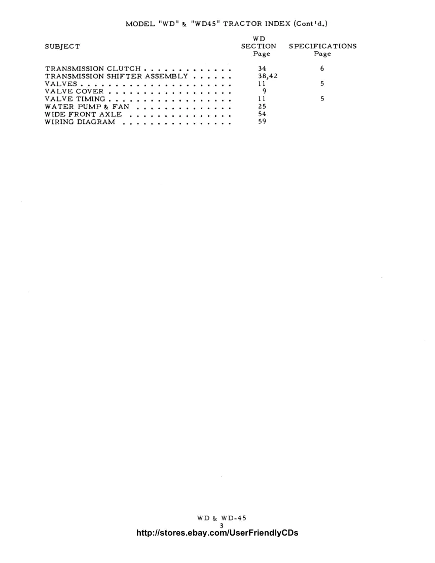 Allis Chalmers WD45 Diesel tractor Service & Repair Manual preview page 5