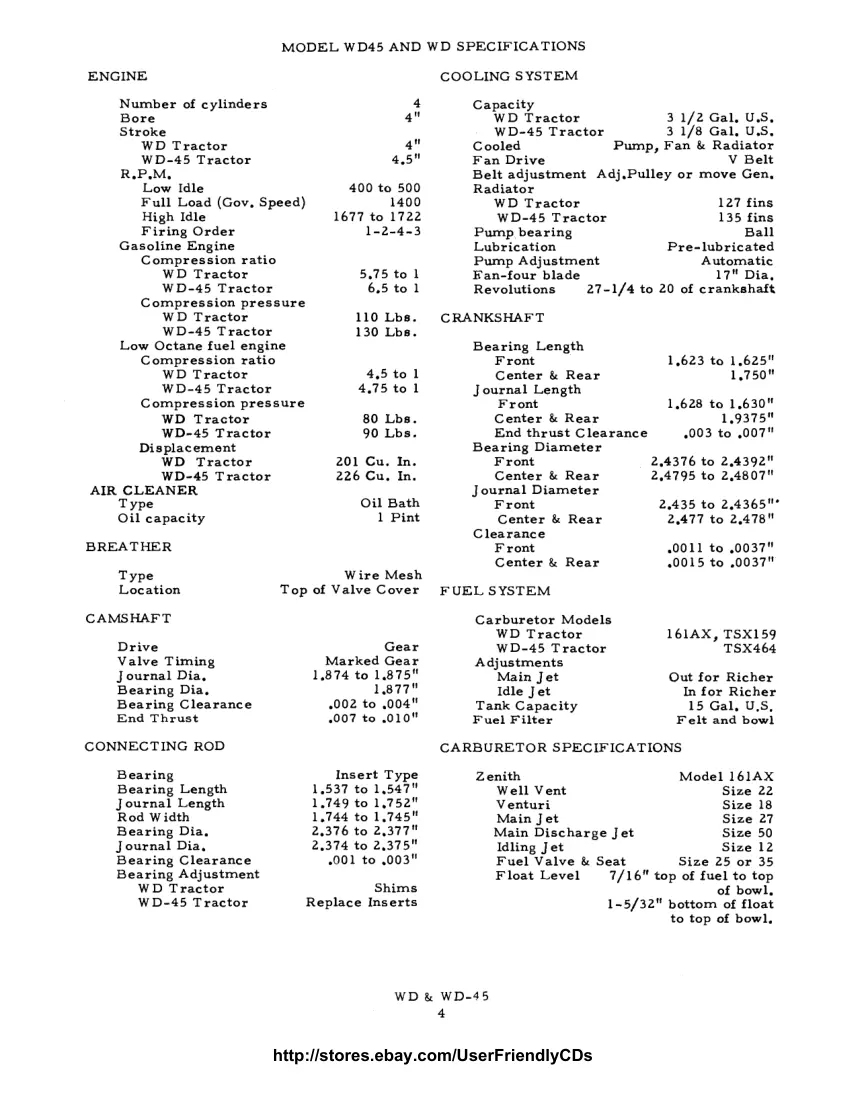 Allis Chalmers WD45 Diesel tractor Service & Repair Manual preview page 6
