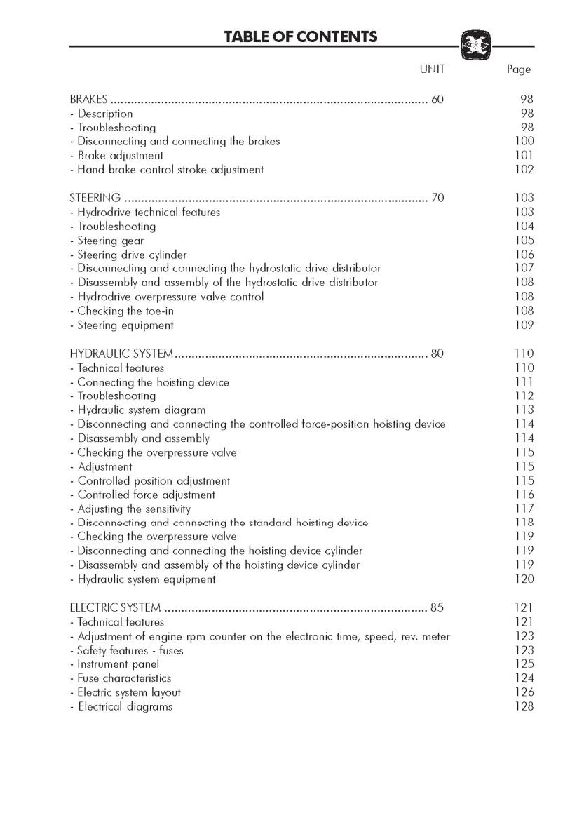 Antonio Carraro Tigre Country 3700 Tractor Service & Repair Manual preview page 5