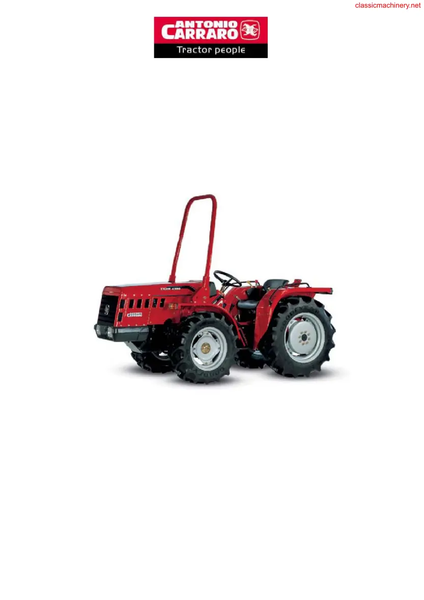 Antonio Carraro Tigre Country 4300 Tractor Service & Repair Manual preview page 1