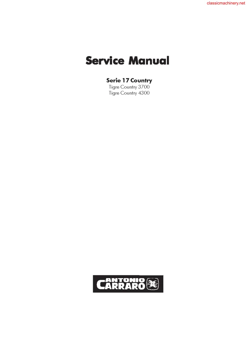 Antonio Carraro Tigre Country 4300 Tractor Service & Repair Manual preview page 2