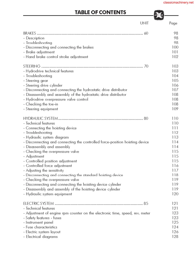 Antonio Carraro Tigre Country 4300 Tractor Service & Repair Manual preview page 5