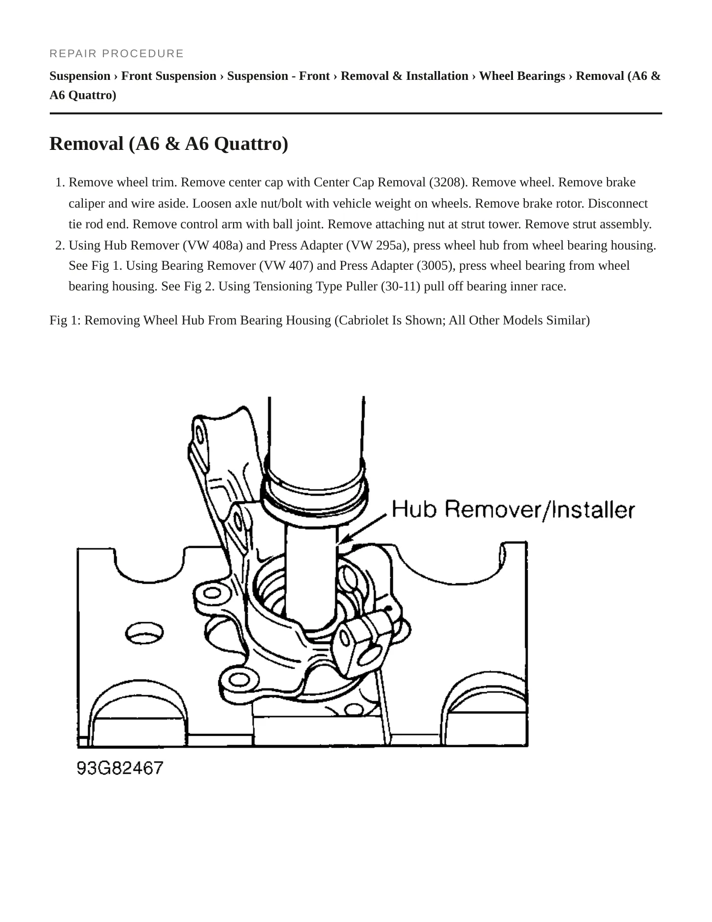 1998 Audi Cabriolet Service and Repair Manual preview page 3