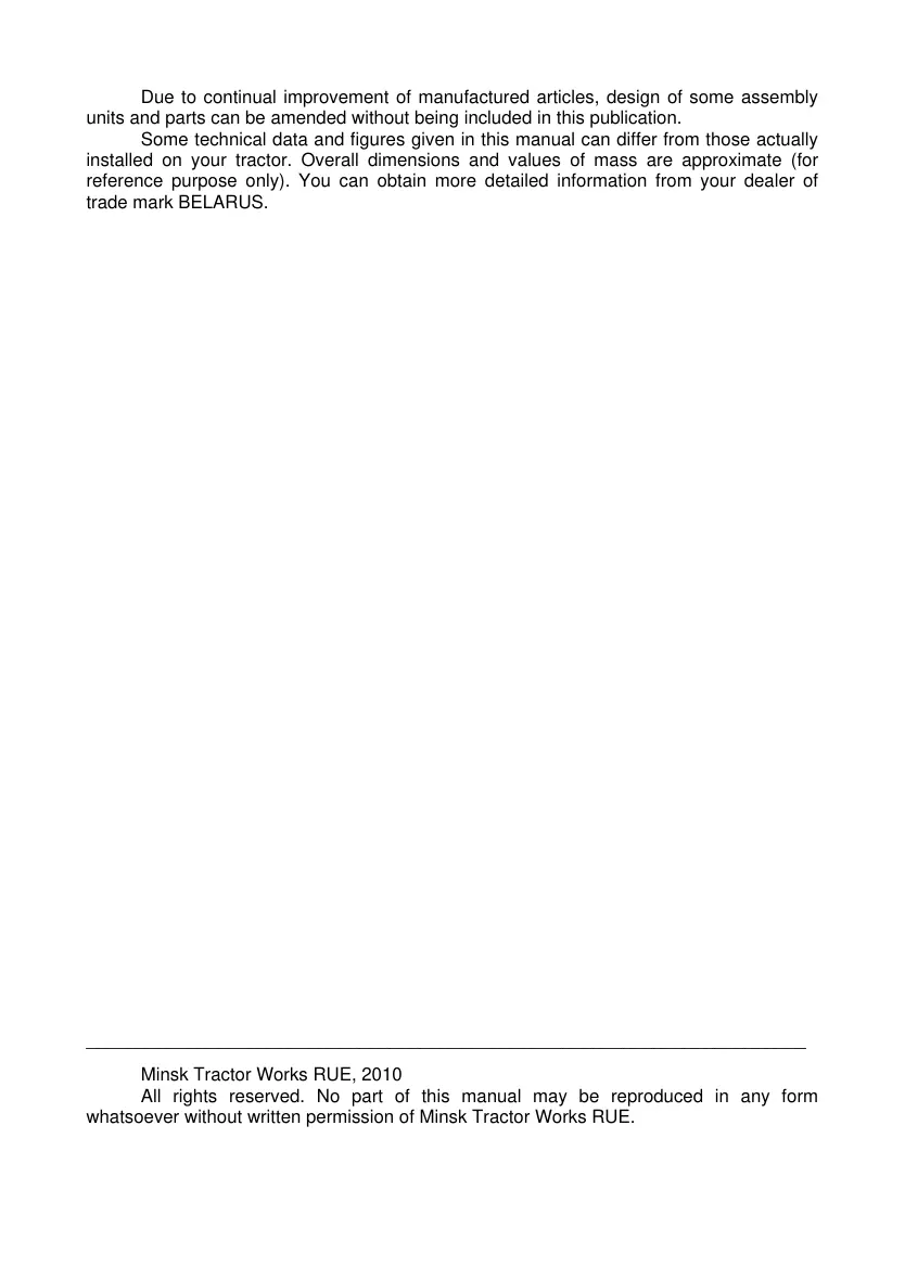 Belarus 1221 Tractor Service & Repair Manual preview page 2