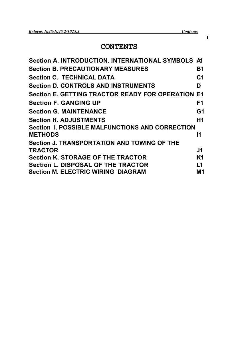 Belarus b 1025 1025. 1025.3 Tractor Operator's Manual preview page 4