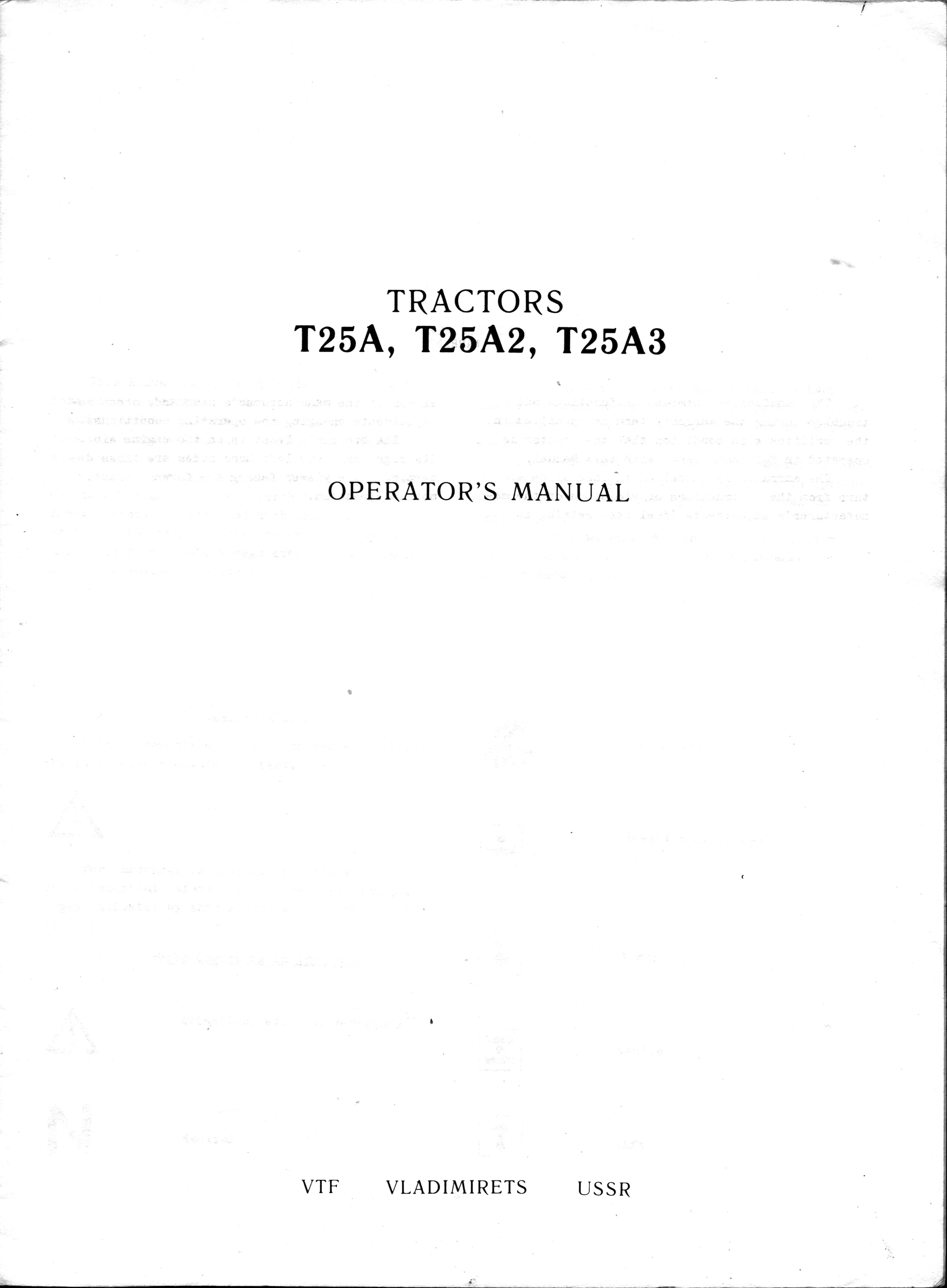 Belarus MTZ T25 T25A2 T25A3 Tractor Parts Manual preview page 4