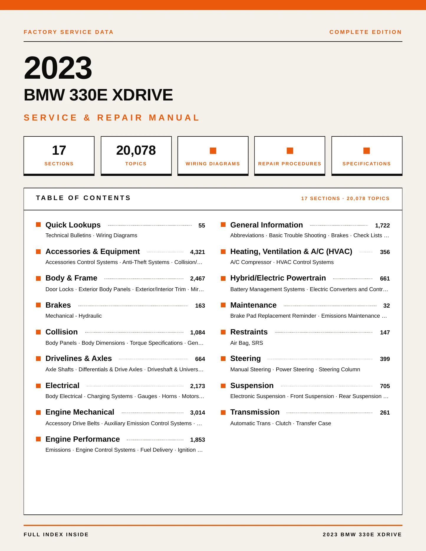 2023 BMW 330e xDrive Service and Repair Manual preview page 1