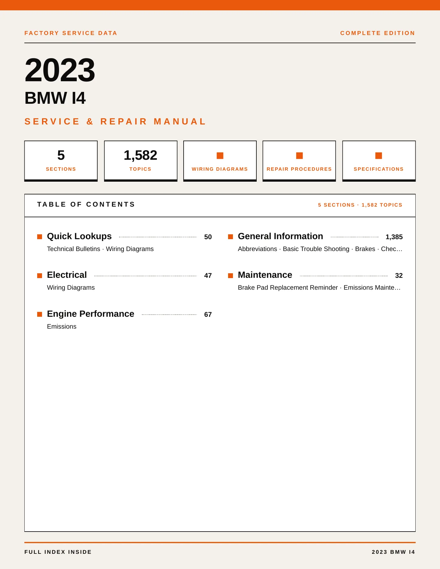2023 BMW i4 Service and Repair Manual preview page 1