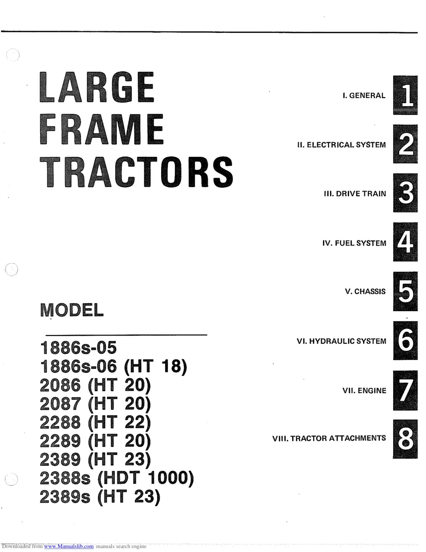 Bolens 1962-1978 Large Frame Tractors Service & Repair Manual preview page 2