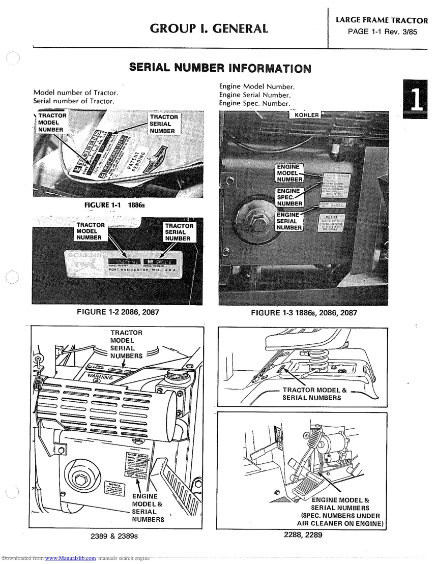 Bolens 1962-1978 Large Frame Tractors Service & Repair Manual preview page 4