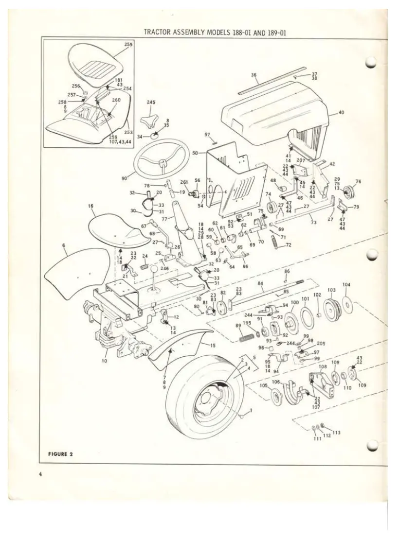 Bolens Husky Tractor 188-01 189-01 Parts Manual preview page 4