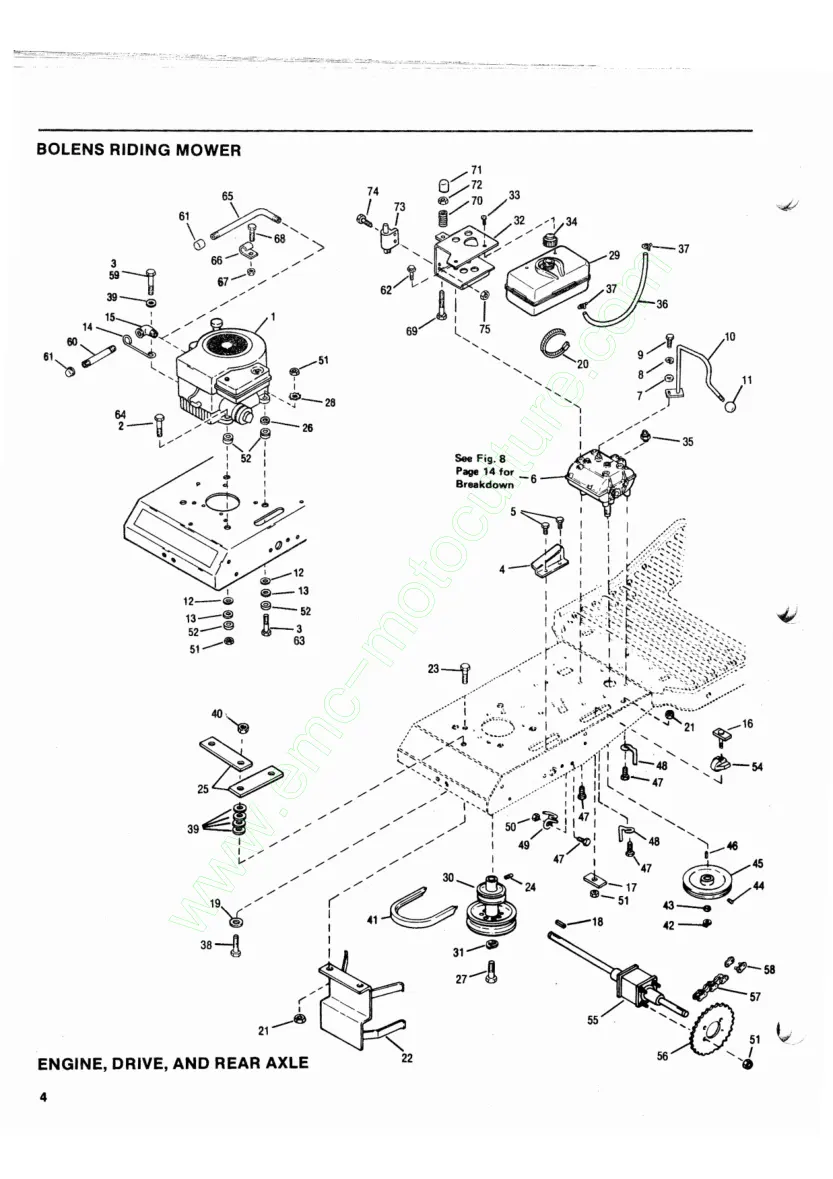 Bolens Rear Engine Riding Mower Master Parts Manual preview page 4