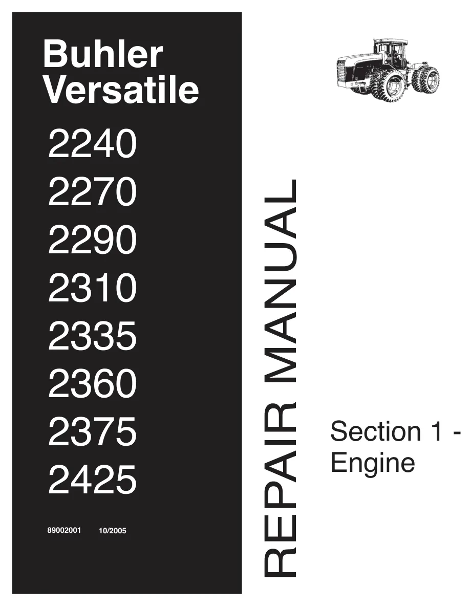 Buhler Versatile 2290 tractor Service & Repair Manual preview page 1