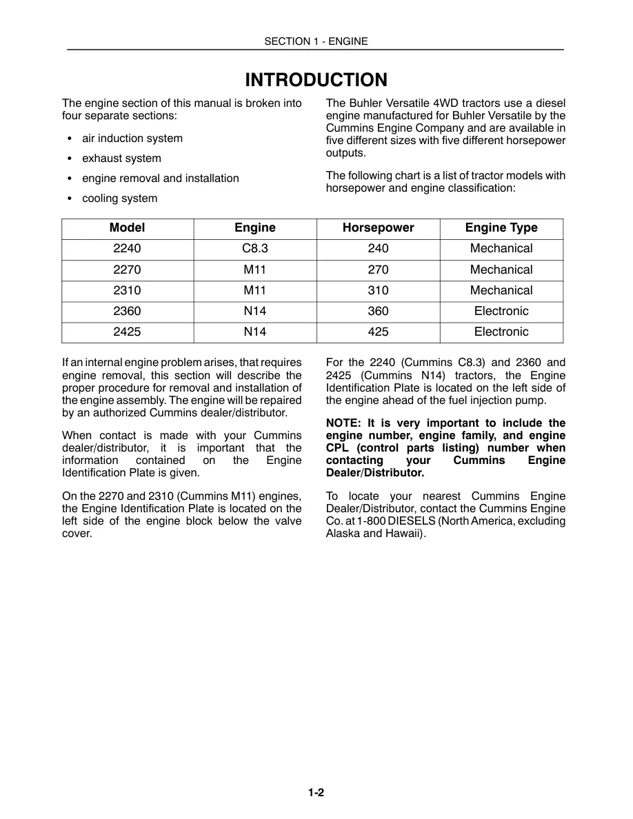 Buhler Versatile 2290 tractor Service & Repair Manual preview page 4