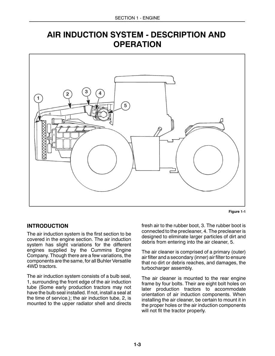 Buhler Versatile 2290 tractor Service & Repair Manual preview page 5
