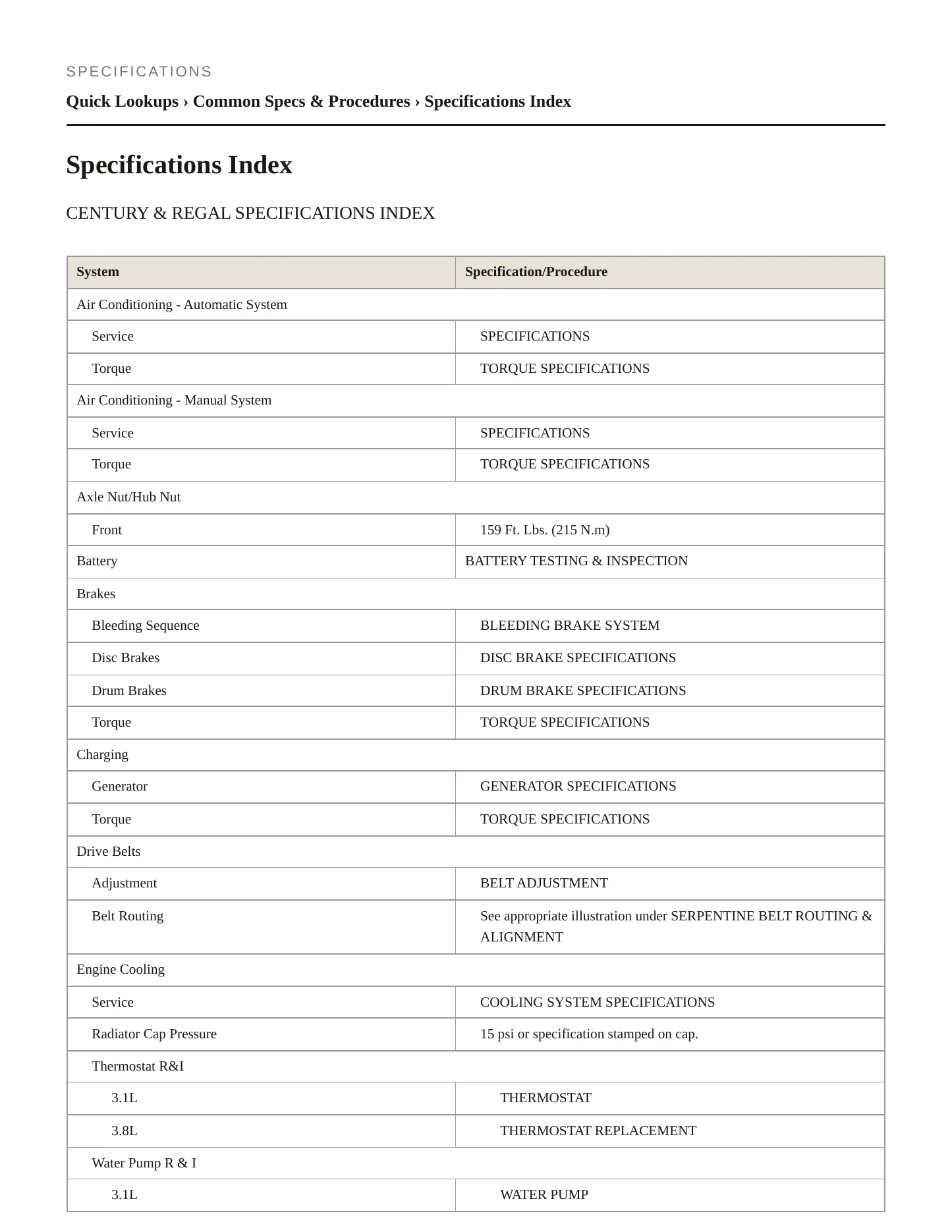 2001 Buick Century Service and Repair Manual preview page 2