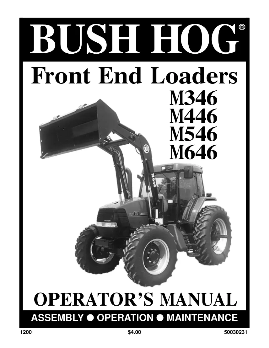 Bush Hog M346 M446 M546 Operation Attachment Operator's Manual preview page 1