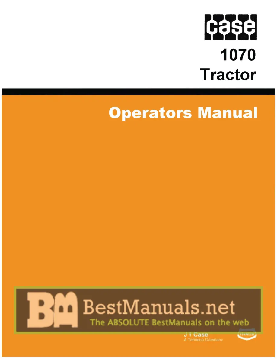 Case 1070 Tractor Parts Manual preview page 1