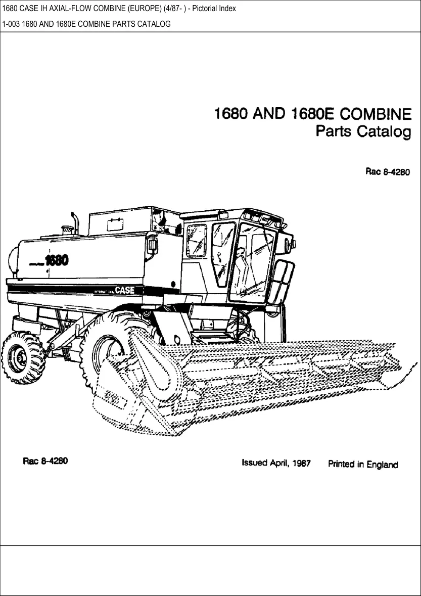 Case 1680 E Combine Service & Repair Manual preview page 1