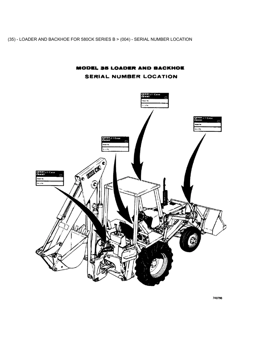 Case 35 Loader & Backhoe for 580CK Series B Tractor Parts Manual preview page 3