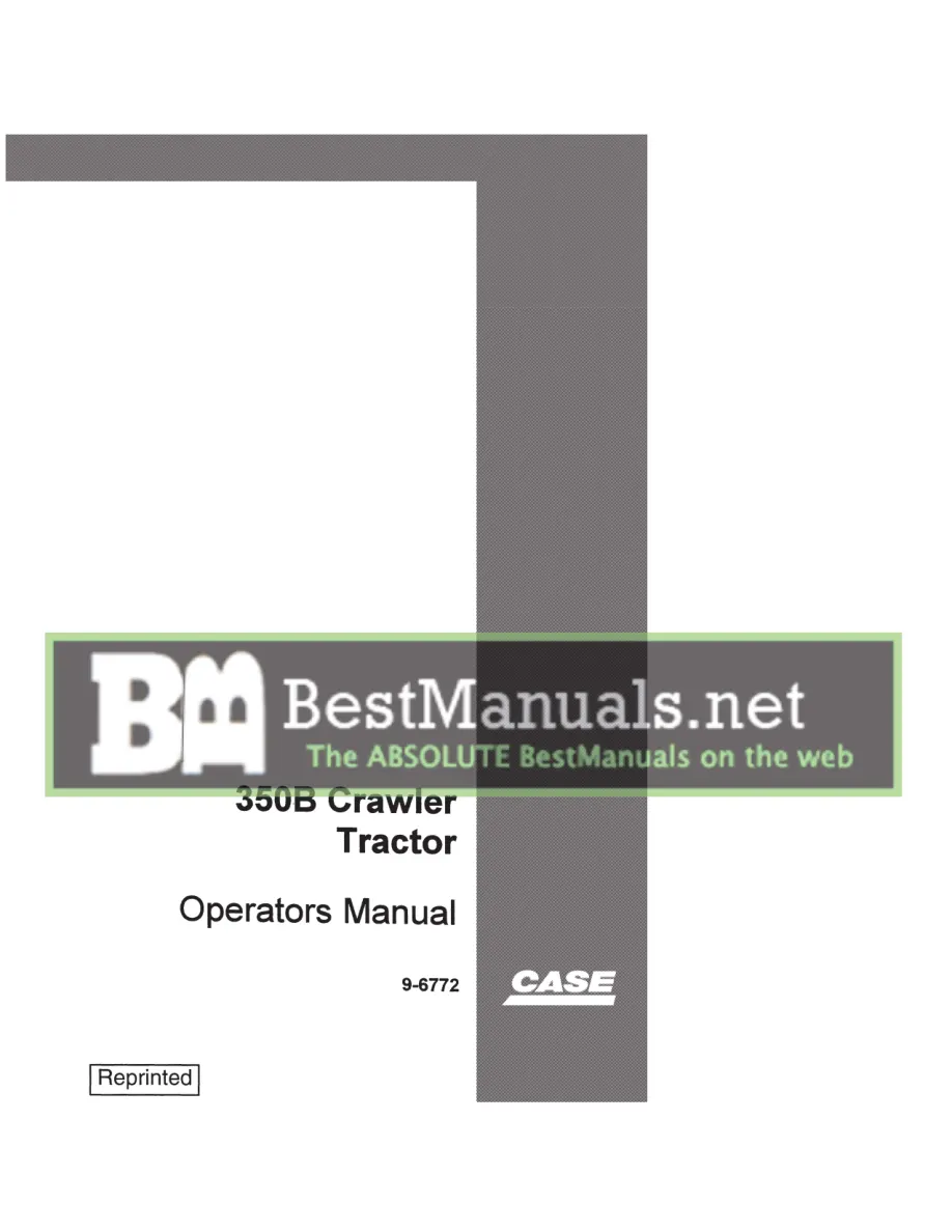 Case 350B Crawler Tractor Operator's Manual preview page 1