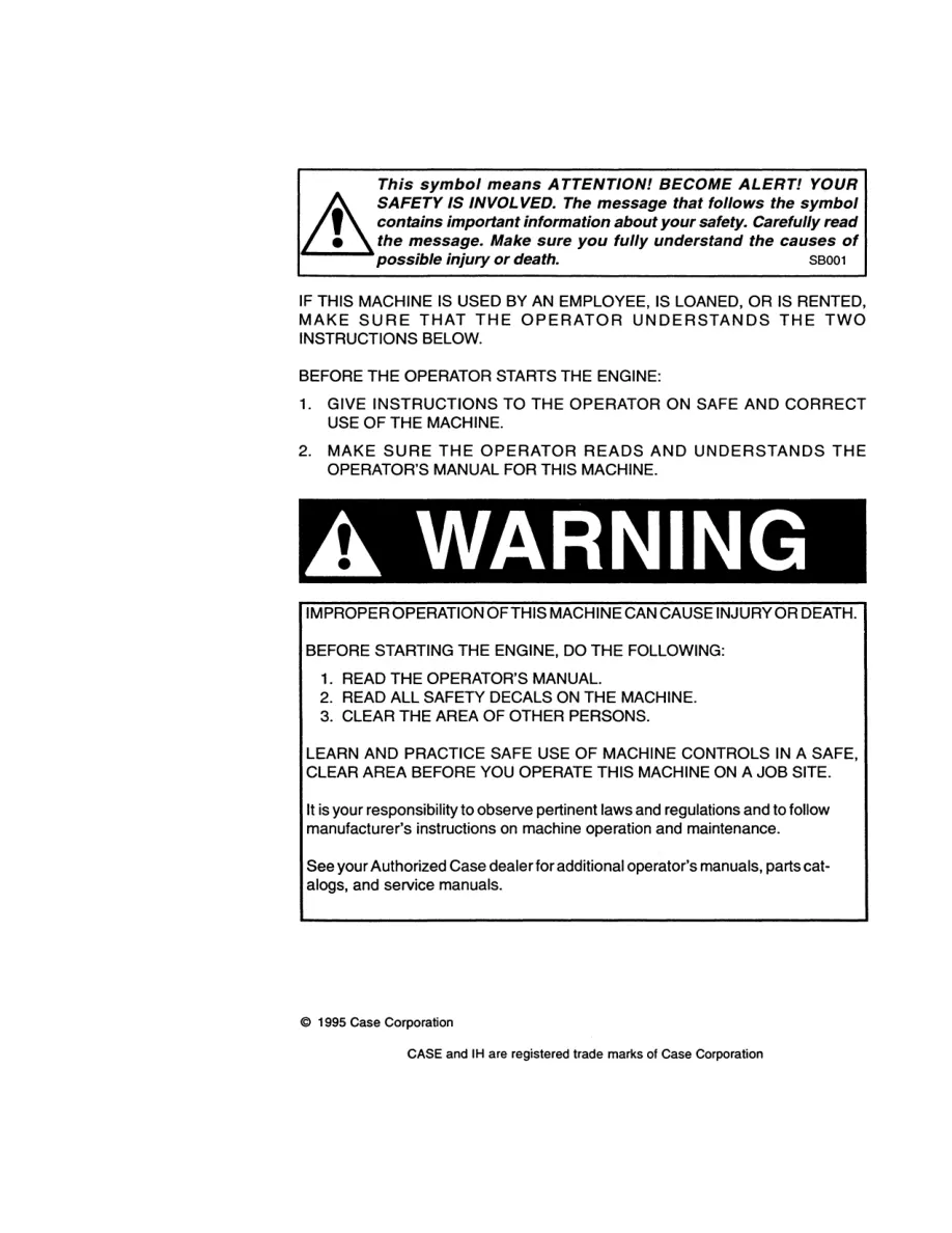 Case 350B Crawler Tractor Operator's Manual preview page 2