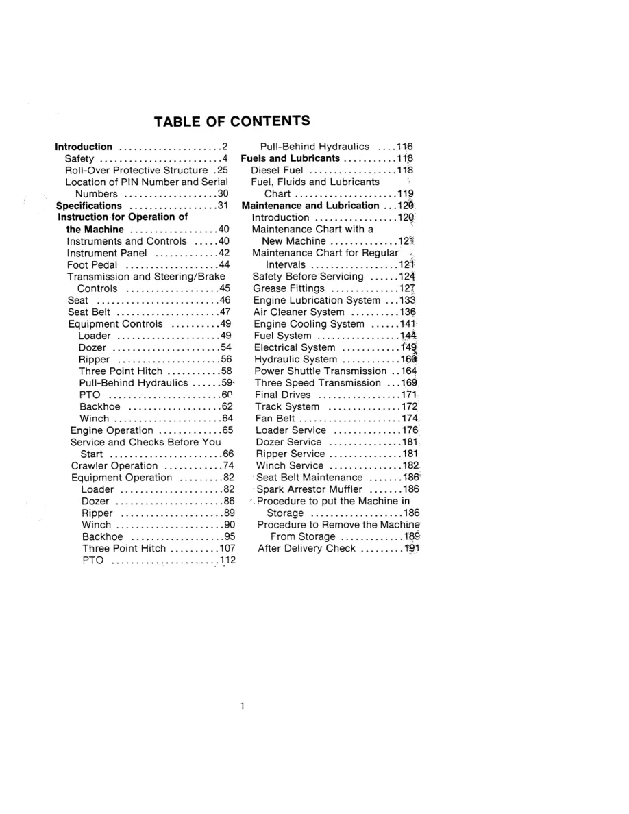 Case 350B Crawler Tractor Operator's Manual preview page 3