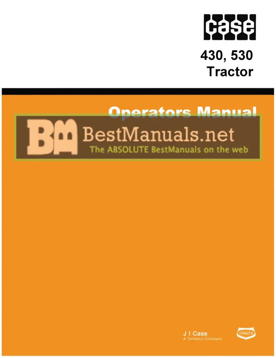 Case 430 440 530 540 Series Tractors Operator's Manual preview page 1