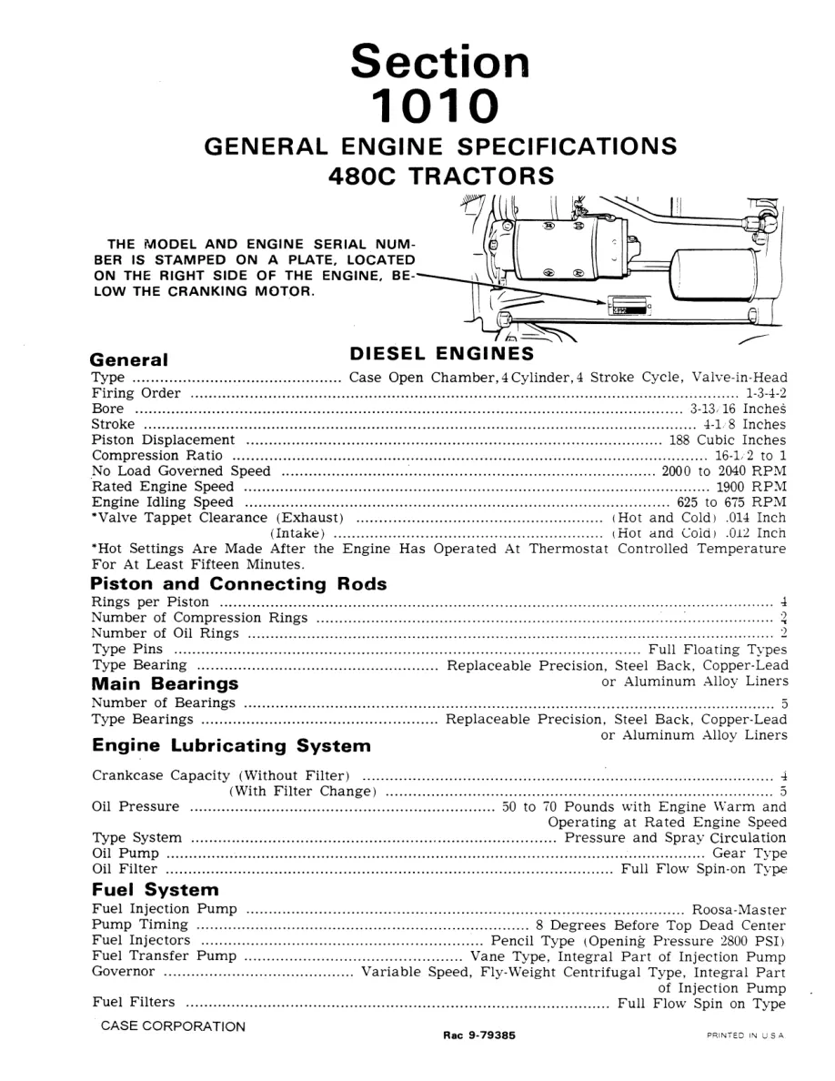 Case 480 C Tractor Service & Repair Manual Set preview page 4