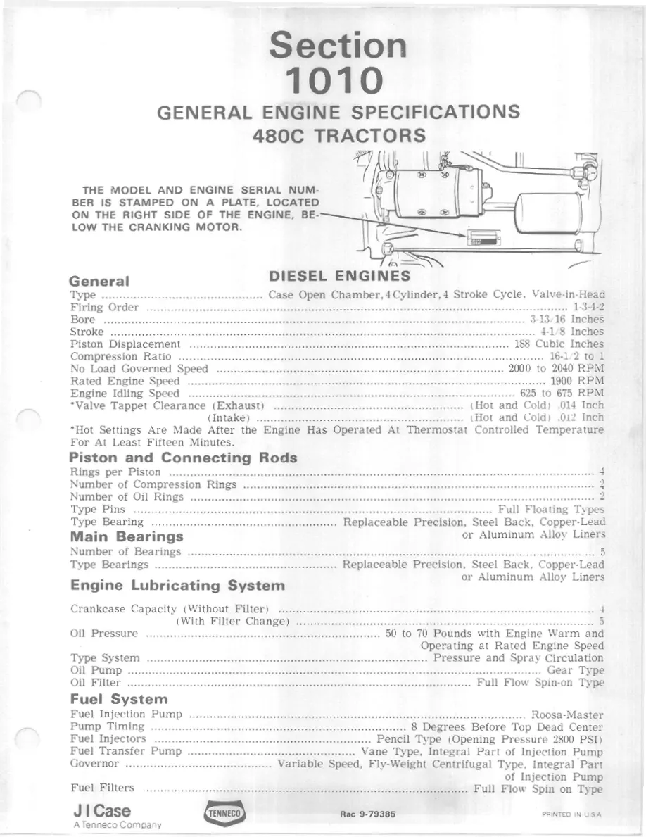 Case 480C Backhoe Loader Service & Repair Manual preview page 5