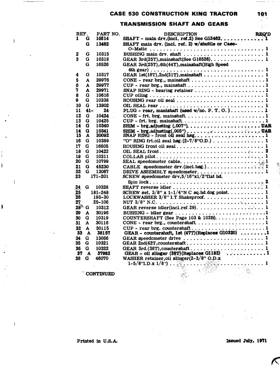 Case 530CK 530 Construction King Tractor & Engine Parts Manual preview page 3
