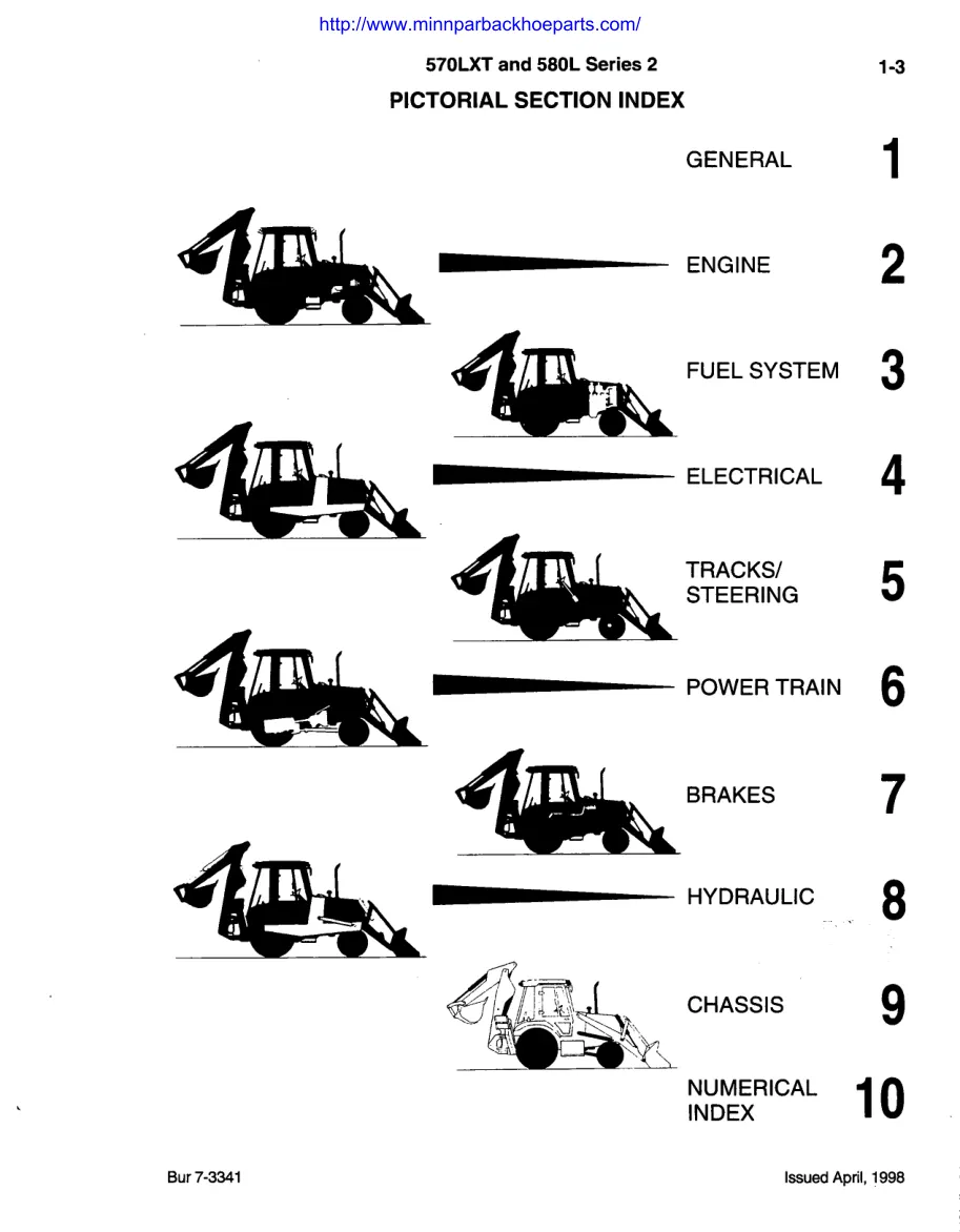 Case 570LXT & 580L Series 2 Loader Backhoe Tractor Parts Manual preview page 3
