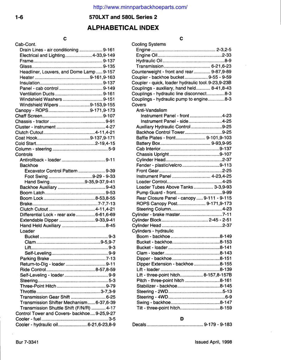 Case 570LXT & 580L Series 2 Loader Backhoe Tractor Parts Manual preview page 6